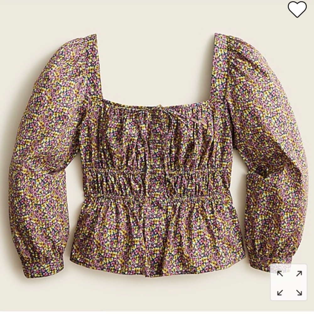 J. Crew Cinched-waist organic cotton top in Liberty® Busy Izzy print